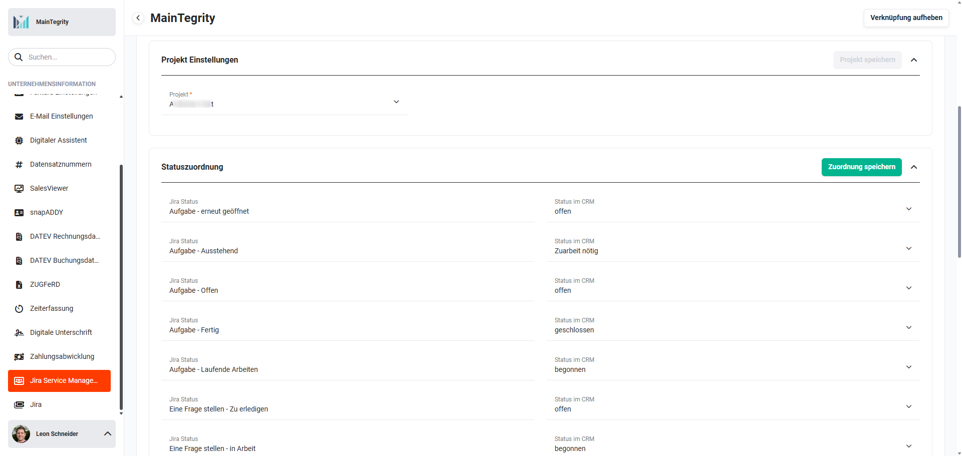 unternehmensinformationen_jira_service_management_aktiviert_statuszuordnung_konfiguriert.png